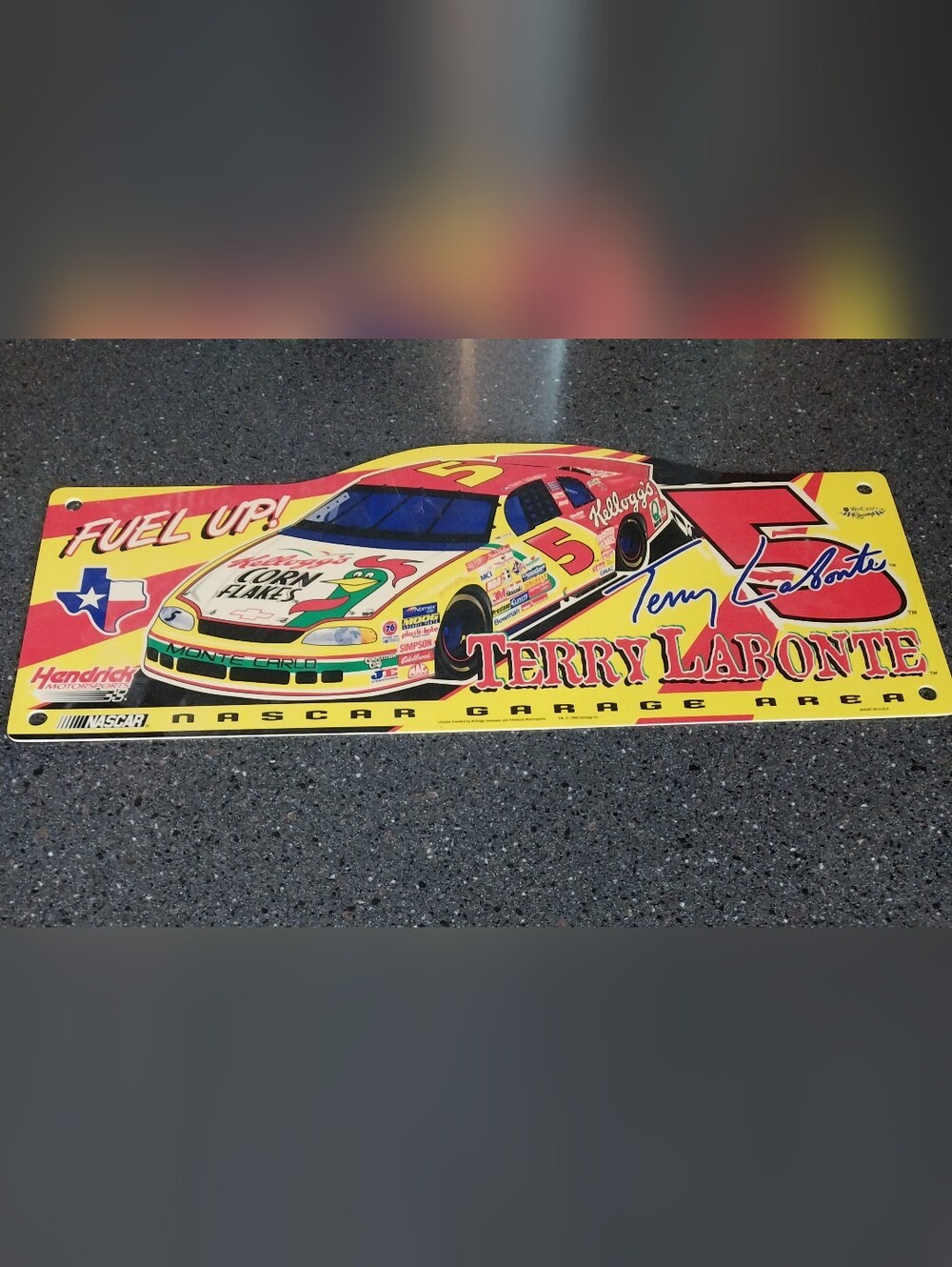 Terry Labonte #5 Kellogg's Corn Flakes NASCAR Plate - Yellow & Red